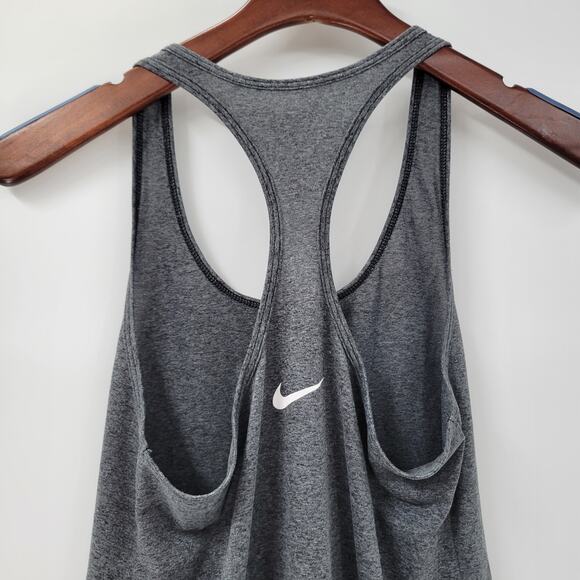 Nike Dri-Fit Womens Tank Top XS Gray Just Do It Graphic Racer Back Activewear - Picture 4 of 12